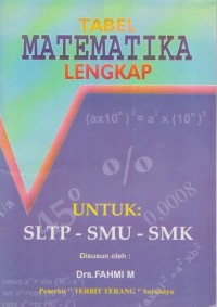 Tabel Matematika Lengkap Untuk SLTP - SMU - SMK