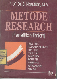 Metode Reseach ( Penelitian Ilmiah )